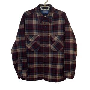 Vintage 60s/70s Pendleton 100% Wool Flannel Shirt Button Down Red USA Made M